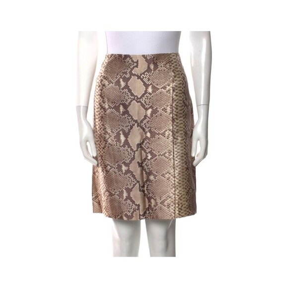 Tory Burch Mikado Faux Wrap Silk Wool Python Reptile Snake Mini Skirt Size 2 XS - Picture 1 of 7